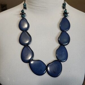 Statement Necklace Blue Teardrop‎ Beads Boho Chic Fashion Jewelry